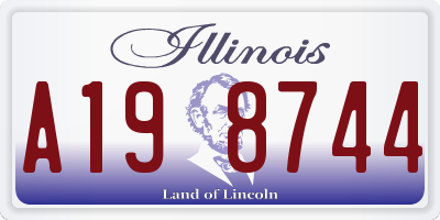 IL license plate A198744