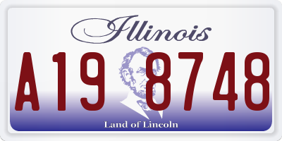 IL license plate A198748