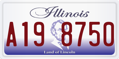 IL license plate A198750