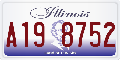 IL license plate A198752