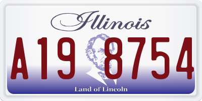 IL license plate A198754