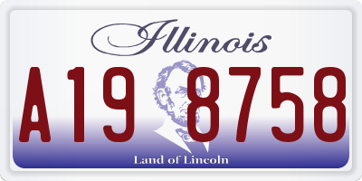 IL license plate A198758
