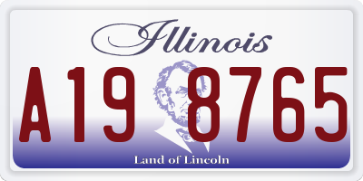 IL license plate A198765