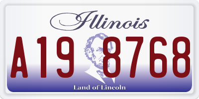 IL license plate A198768