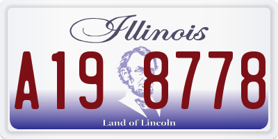 IL license plate A198778