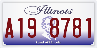 IL license plate A198781