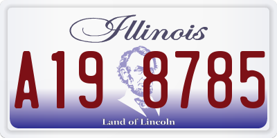 IL license plate A198785