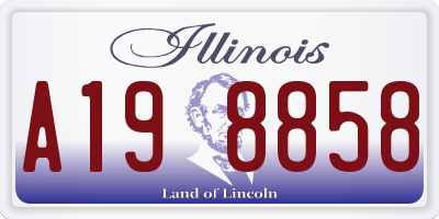 IL license plate A198858
