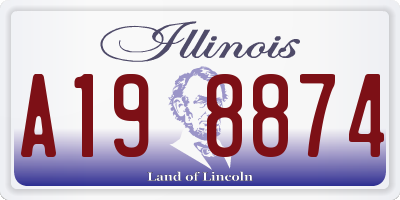 IL license plate A198874