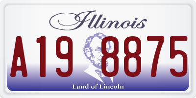 IL license plate A198875