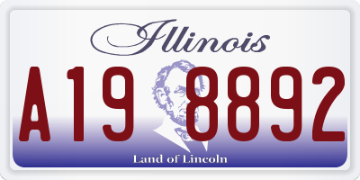 IL license plate A198892