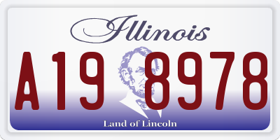 IL license plate A198978
