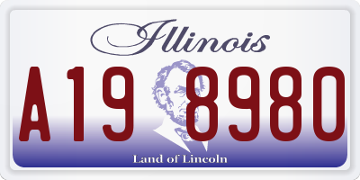 IL license plate A198980