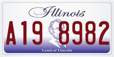 IL license plate A198982