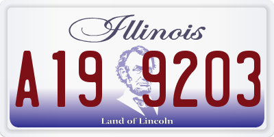 IL license plate A199203