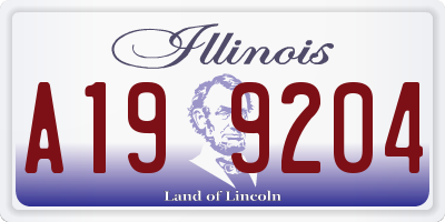 IL license plate A199204