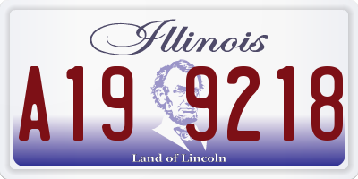 IL license plate A199218