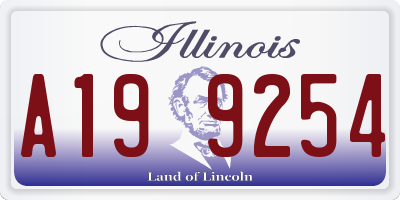 IL license plate A199254