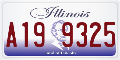 IL license plate A199325