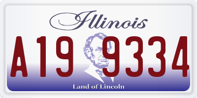 IL license plate A199334