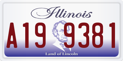 IL license plate A199381
