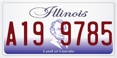 IL license plate A199785