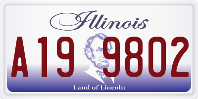 IL license plate A199802