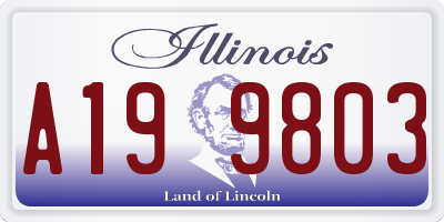 IL license plate A199803