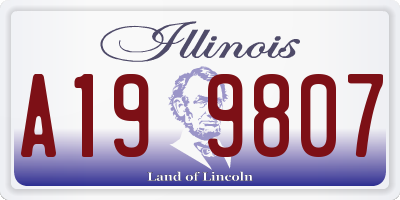 IL license plate A199807