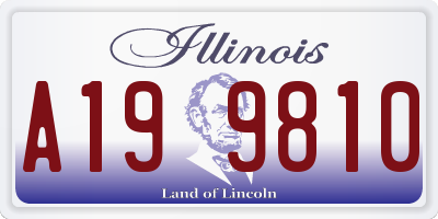 IL license plate A199810