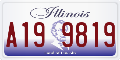 IL license plate A199819