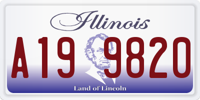 IL license plate A199820