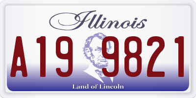 IL license plate A199821