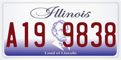 IL license plate A199838