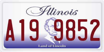 IL license plate A199852