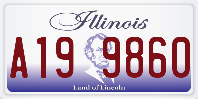 IL license plate A199860