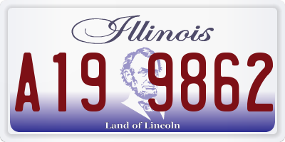 IL license plate A199862