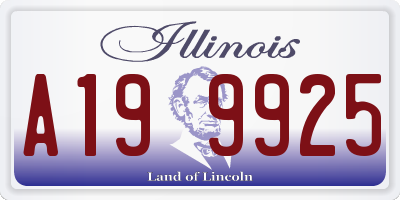 IL license plate A199925