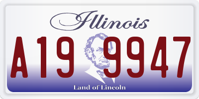 IL license plate A199947