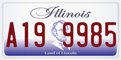 IL license plate A199985