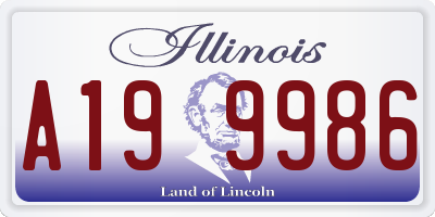 IL license plate A199986