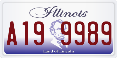 IL license plate A199989