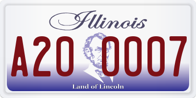IL license plate A200007