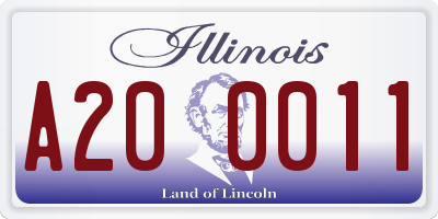 IL license plate A200011