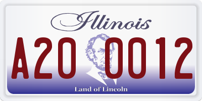 IL license plate A200012