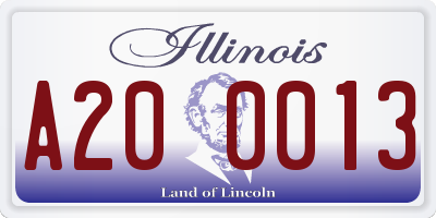IL license plate A200013
