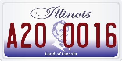 IL license plate A200016