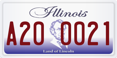 IL license plate A200021