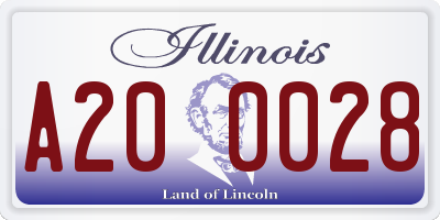 IL license plate A200028