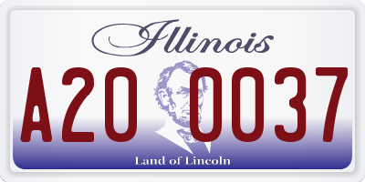 IL license plate A200037